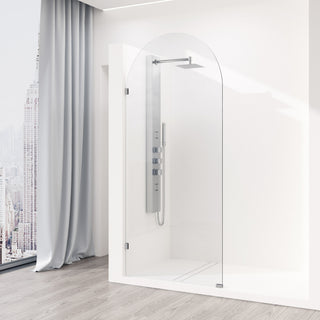 VIGO Arden 34" W x 78" H Frameless Fixed Shower Screen, Chrome, Clear Glass