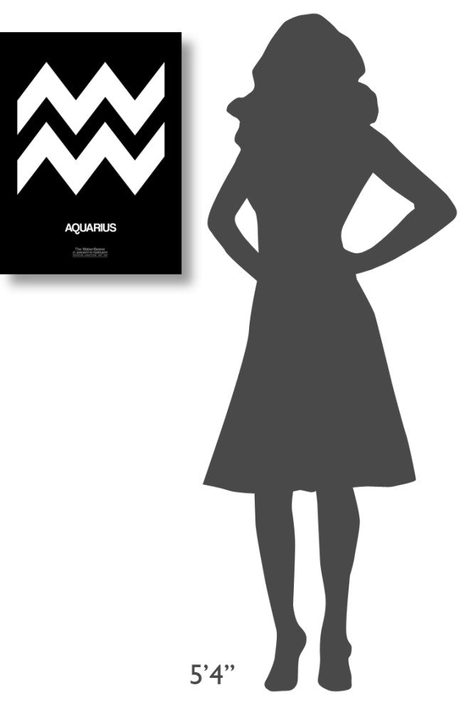 "Aquarius Zodiac Sign White" Fine Art Print