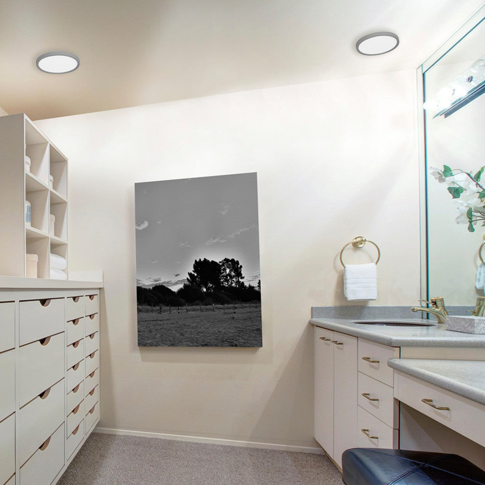 Edge Round LED Flush Mount, Satin Nickel, 8