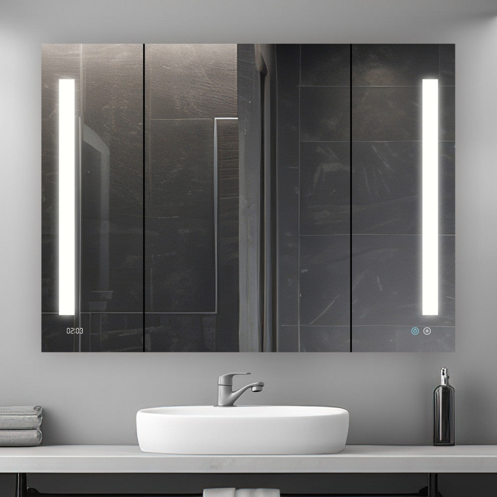 Signature Royale 48" LED Medicine Cabinet Defogger, Adjustable Magnifying Mirror