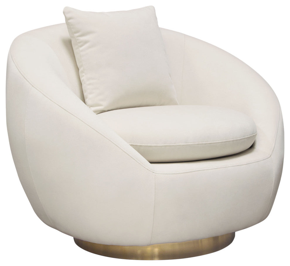 Celine Swivel Accent Chair, Light Cream