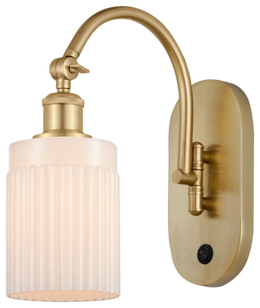 Innovations 518-1W-SG-G341-LED Hadley 1 Light 5.3" Sconce, Satin Gold