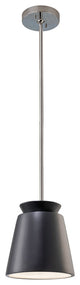 Small Trapezoid Pendant, Carbon Matte Black, Polished Chrome, Integrated LED