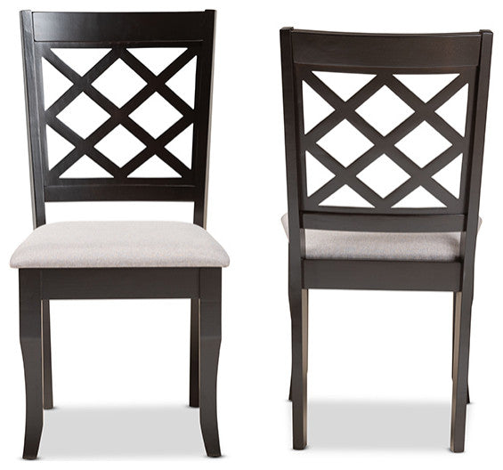 Kirby Contemporary Gray and Dark Brown Dining Chair, Set of 2