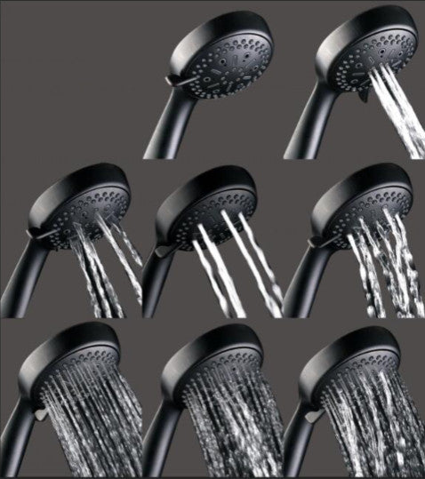 MODONA's 6 Function Massage Hand Shower Set -, Rubbed Bronze