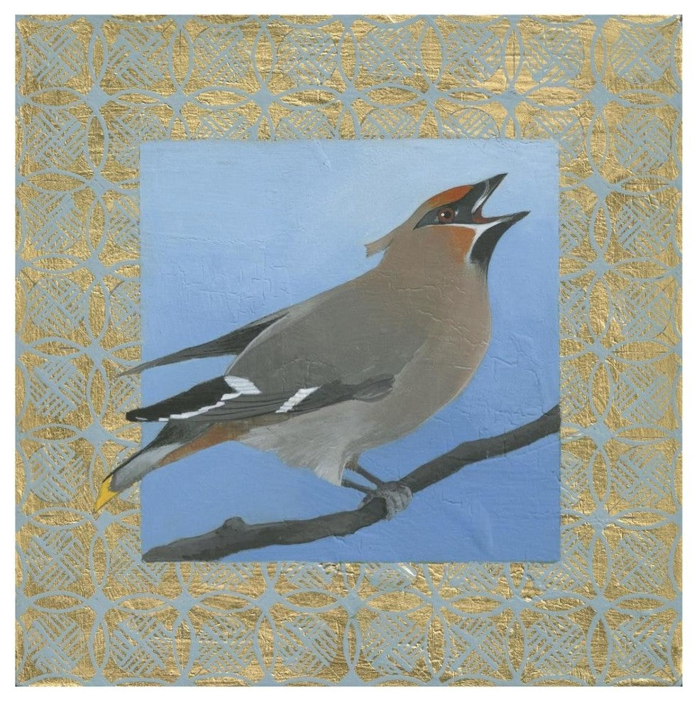 "Cedar Waxwing" Digital Paper Print by Kathrine Lovell, 32"x32"