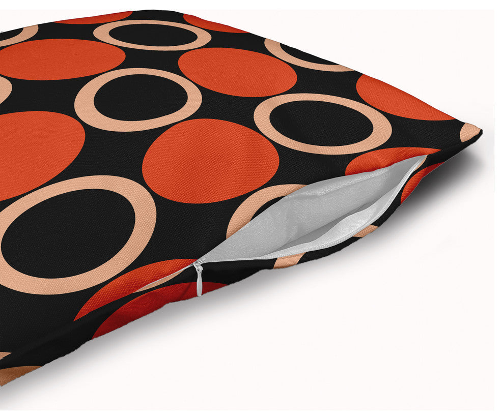 Mod Circles Accent Pillow With Removable Insert, Harvest Orange, 18"x18"