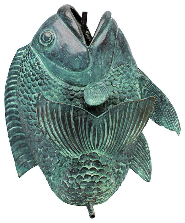 Large Dancing Asian Fish Statue