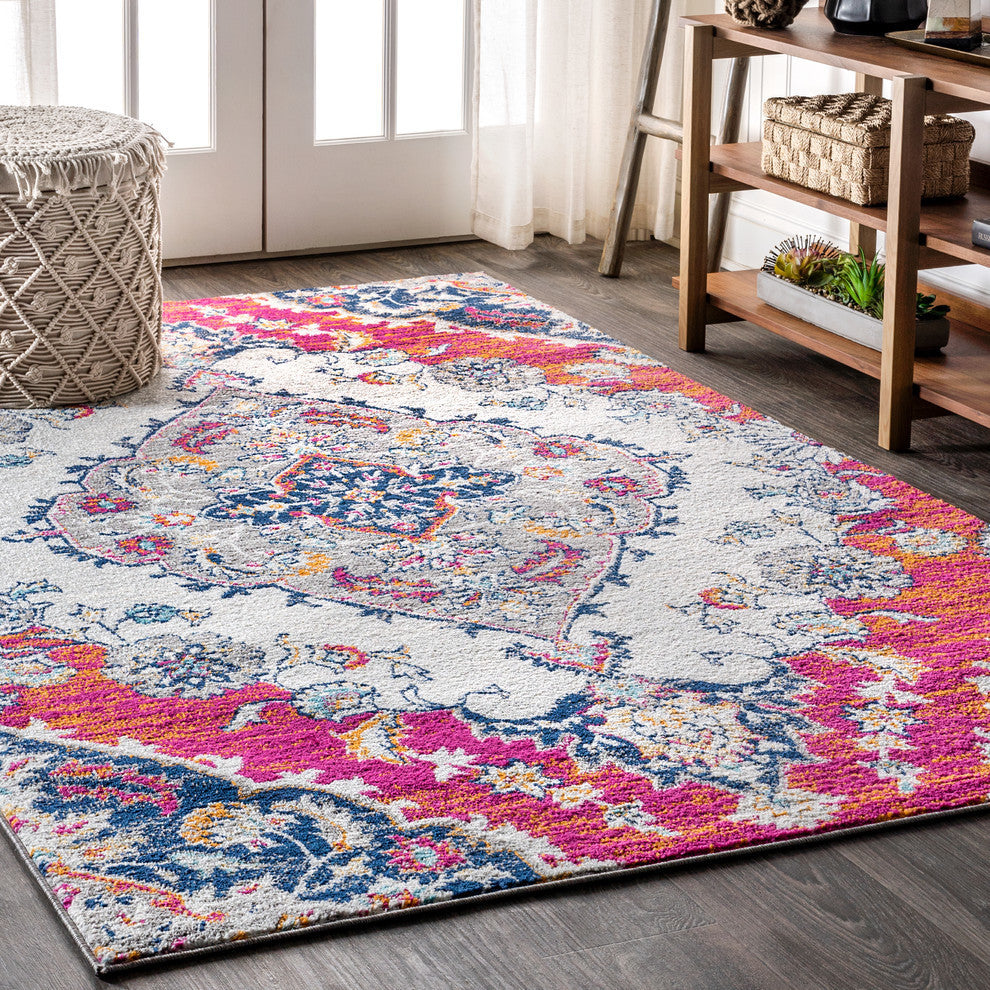 Bohemian FLAIR Boho Vintage Medallion Area Rug, Multi, 3x5
