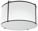 Trapezoid 2 Light Flush Mount Drum White Shade w/ White Fabric Diffuser
