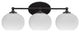 Capri 3-Light Bath Bar, Matte Black/White Muslin