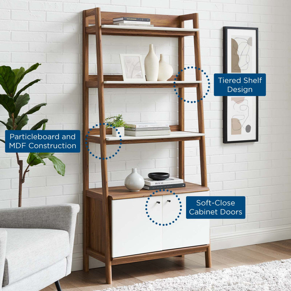 Bixby 33" Bookshelf, Walnut White