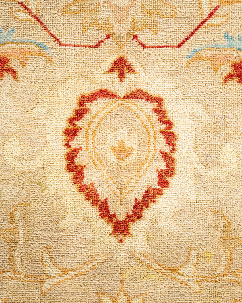 Ottoman, One-of-a-Kind Hand-Knotted Area Rug Beige, 9' 2" x 11' 6"