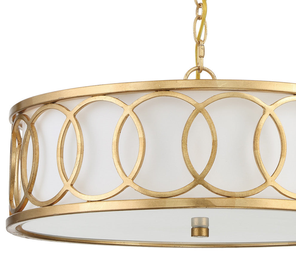 Libby Langdon for Crystorama Graham 6-Light Antique Gold Chandelier
