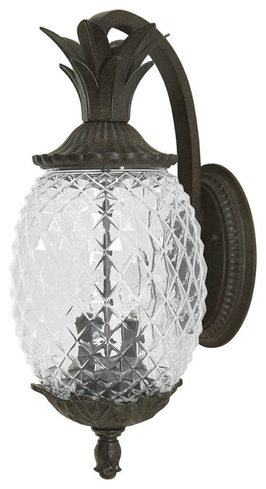 Pineapple Outdoor Wall Mount Light, Black Coral