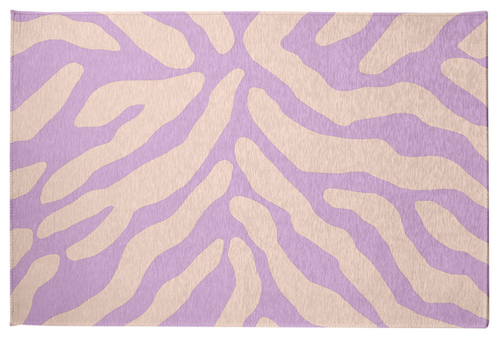 Animal Stripe Spring Chenille Rug, Lilac, 2'x3'