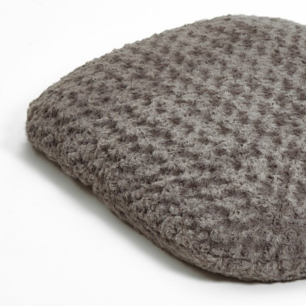 Gray 2'x3' Lux Faux Fur Oval Pet Bed