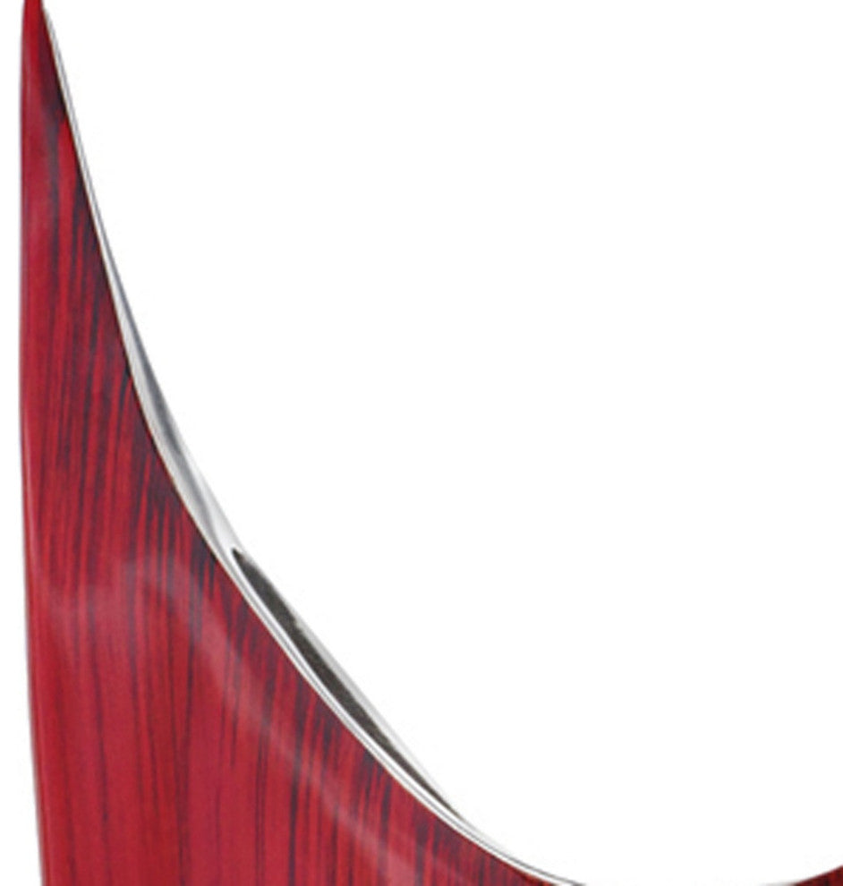 18" Red Aluminum Contemporary Pointed Table Vase