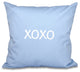 18"x18" "xo"xo, Word Print Pillow, Blue