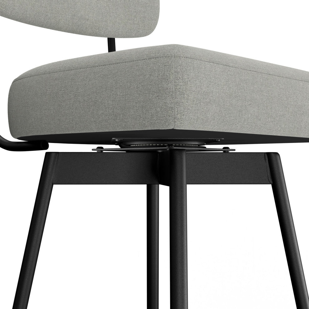 Giselle Swivel Bar Stool, Set of 2, Light Gray
