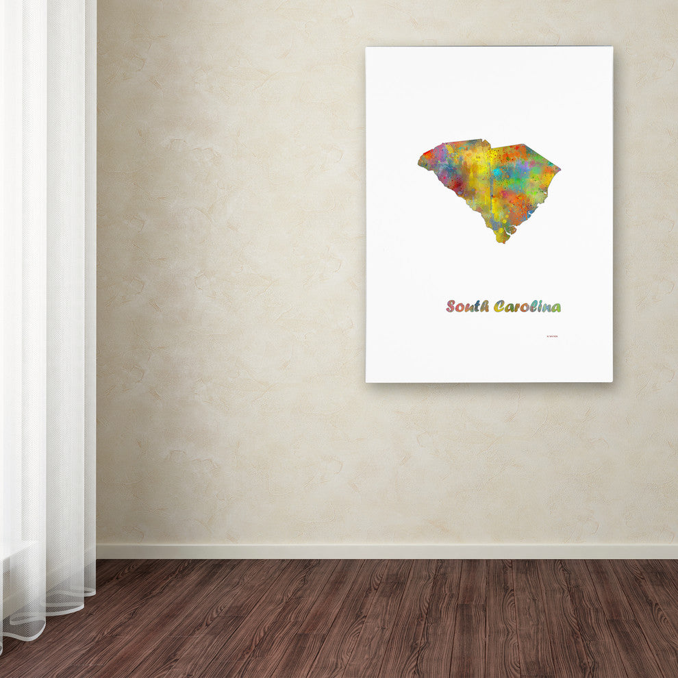 Marlene Watson 'South Carolina State Map-1' Canvas Art, 24"x32"
