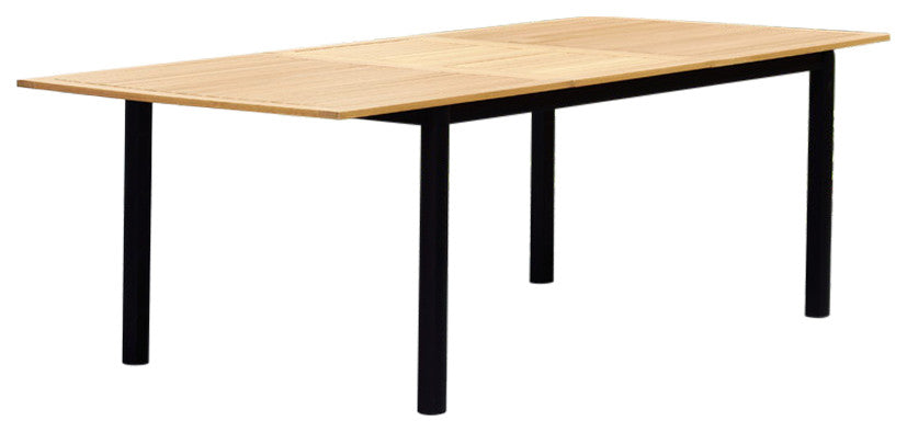 Amazonia Teak Finish and Aluminum Bora Rectangular Extendable Patio Dining Table