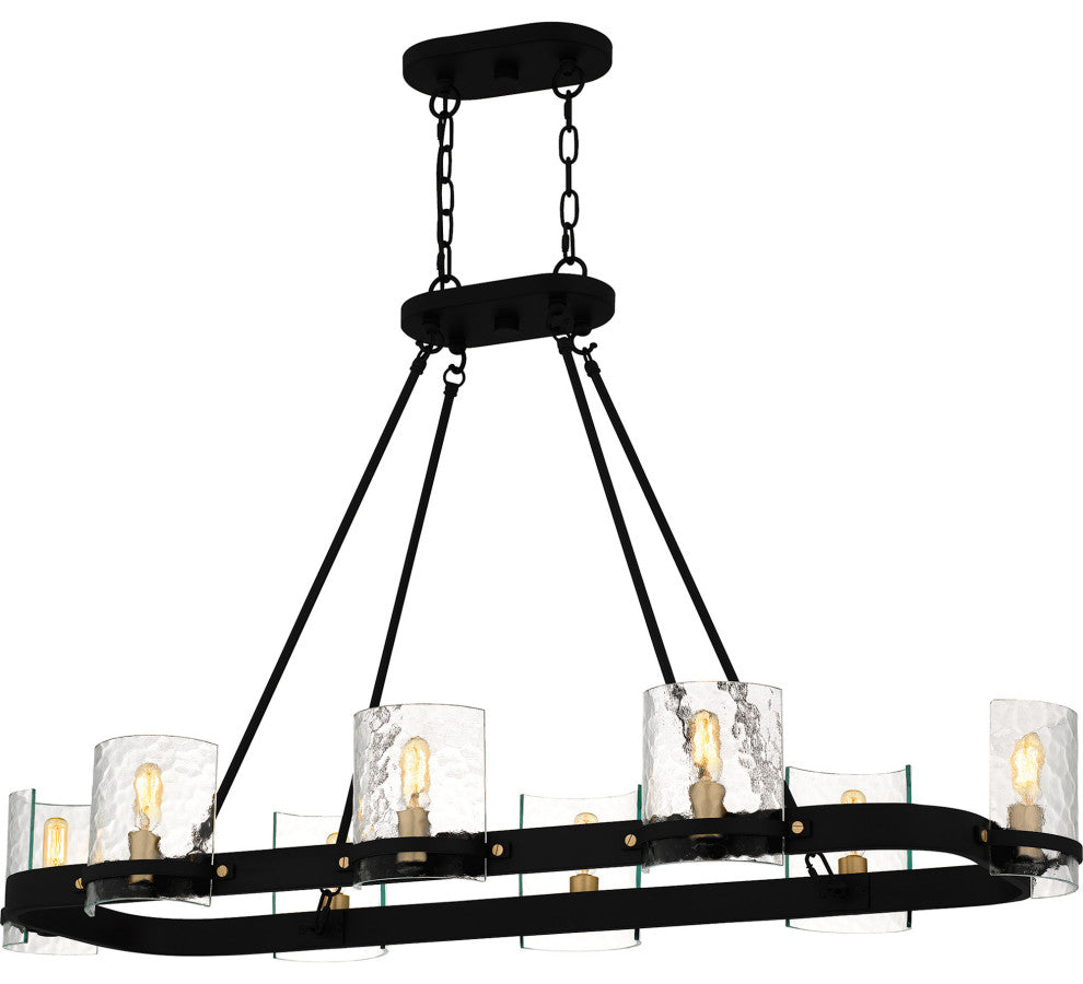 Quoizel GLC842 Gloucester 8 Light 42"W Linear Chandelier - Matte Black