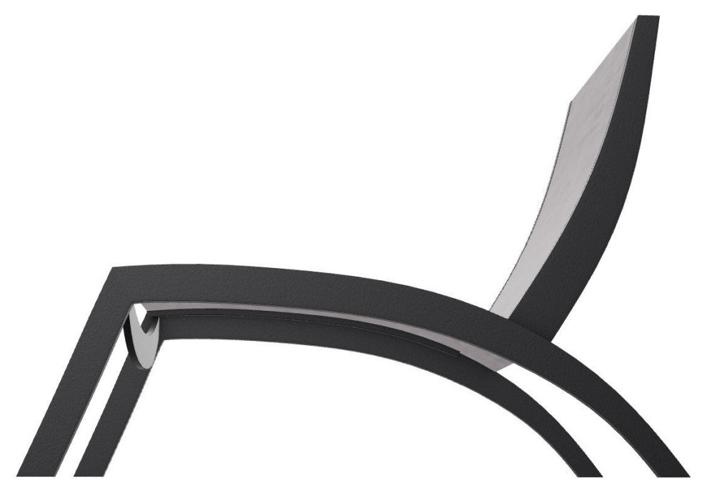 Dune Sling Stackable Outdoor Hydro-Lounge Chaise, Fossil/Black