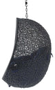 Swing Lounge Chair, Black Navy Blue, Outdoor Patio Balcony Cafe Bistro Garden