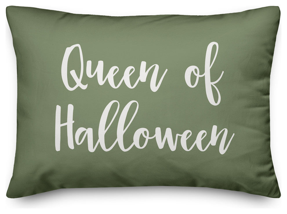 Queen Of Halloween Lumbar Pillow, Green, 14"x20"