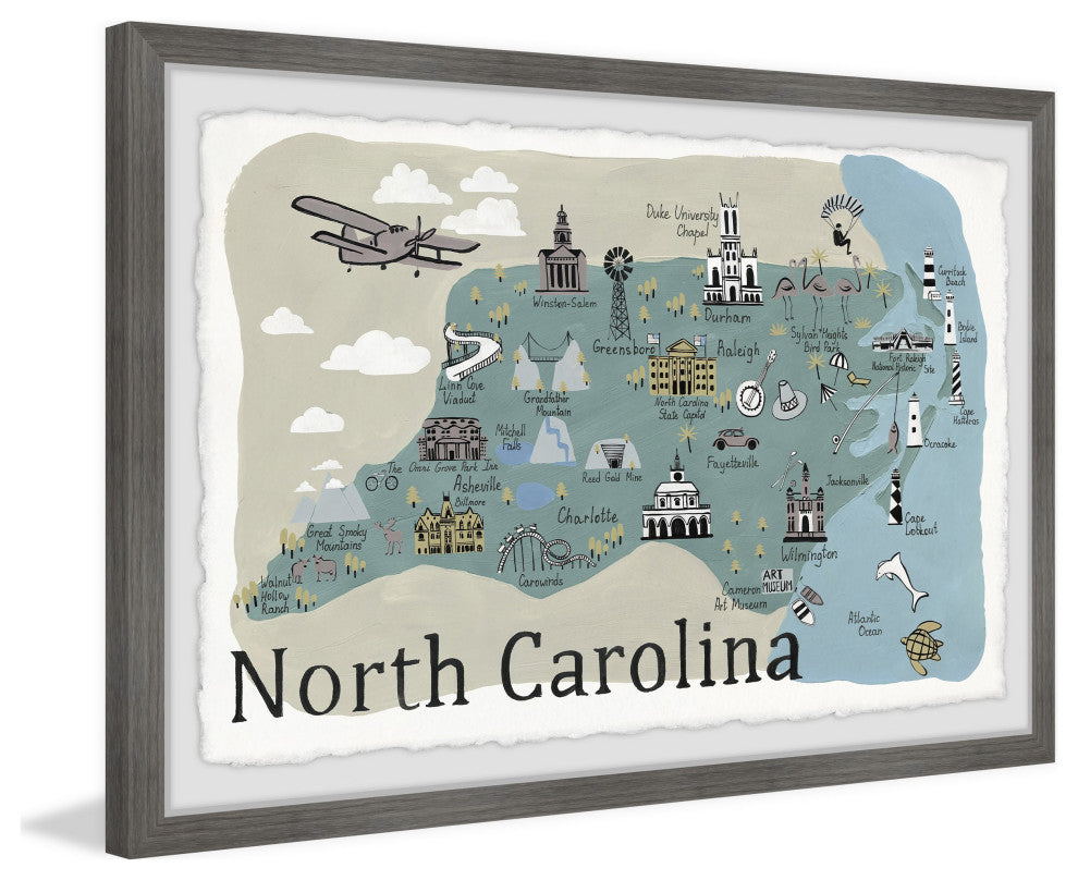 "To North Carolina II" Framed Painting Print, 12x8
