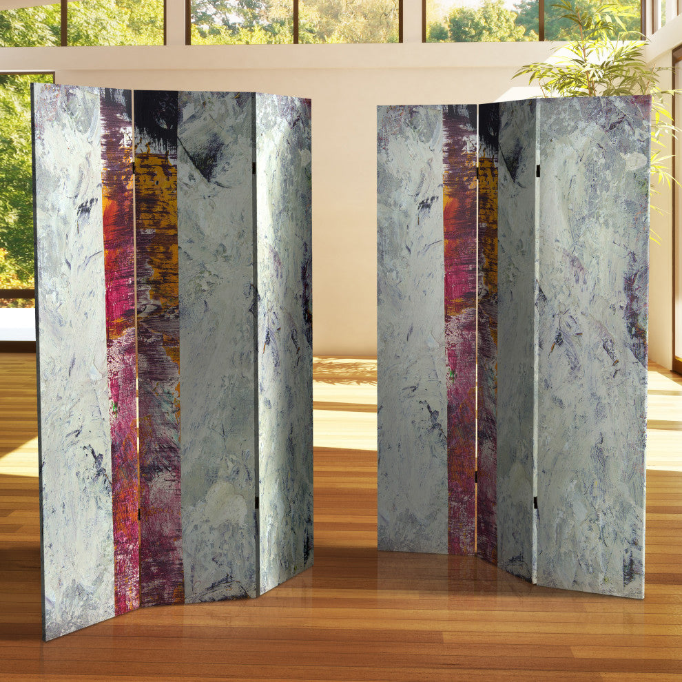 6' Tall Double Sided November Light Canvas Room Divider