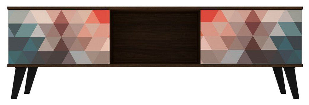 Doyers 62.20 TV Stand in Multi Color Red and Blue