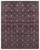 HAND KNOTTED LOOM SILK ECO-FRIENDLY RUG-9'x12',Rectangle,Brown White,Contemporar