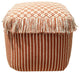 White Machine Woven Lemay Pouf, 18" Cube
