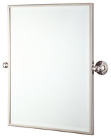 Metal Retangular Mirror 18"x24", Polished Nickel