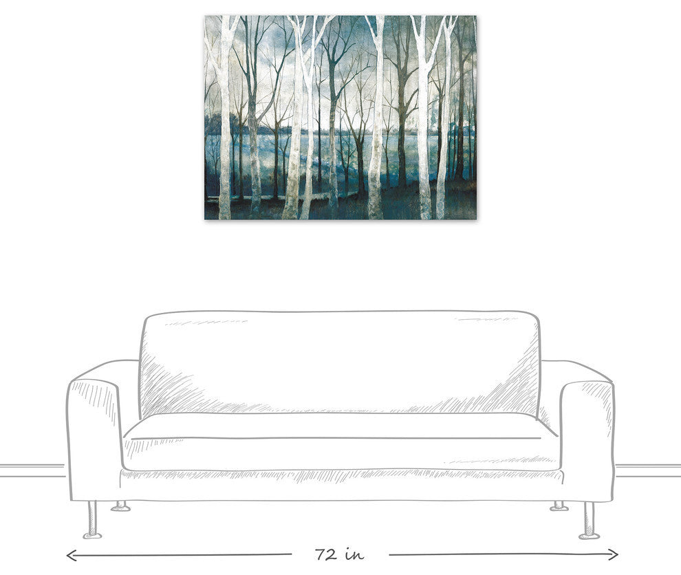 Birch Tree Marsh Canvas Wall Art,, 40"x30", Unframed