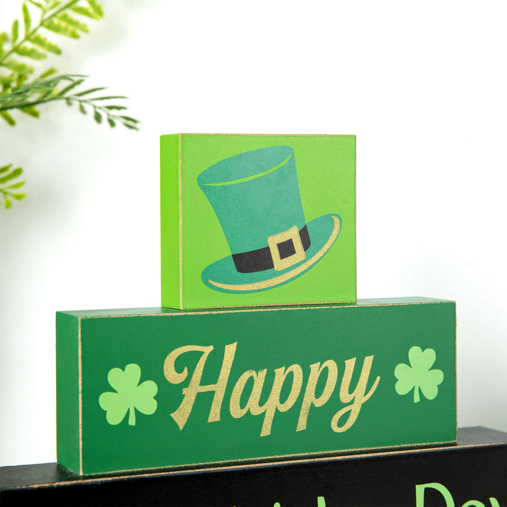 9.5" St. Patrick's Wooden Block Table Sign