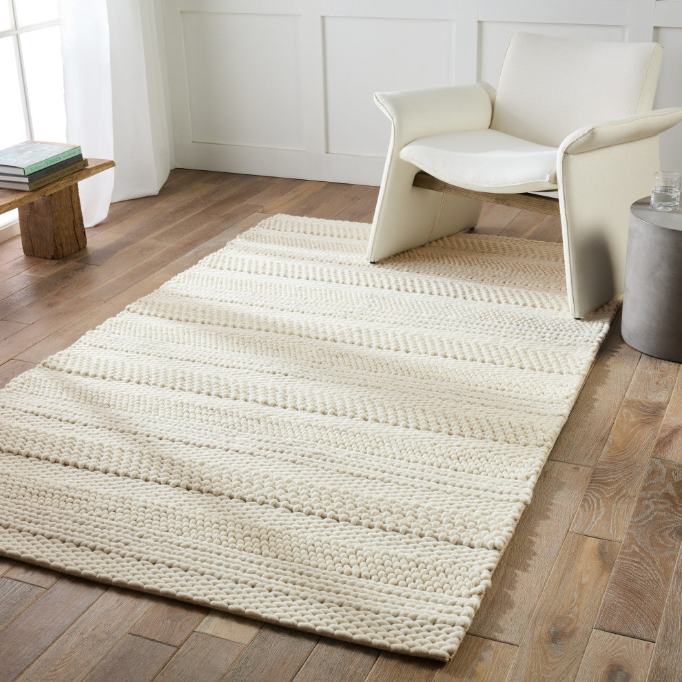 Jaipur Living Lagom Handmade Solid Area Rug, Ivory, 5'x8'