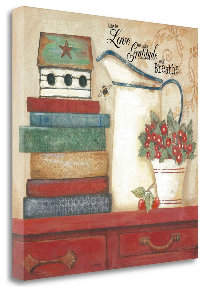 "Love Gratitude Breathe" By Jo Moulton, Giclee Print on Gallery Wrap Canvas