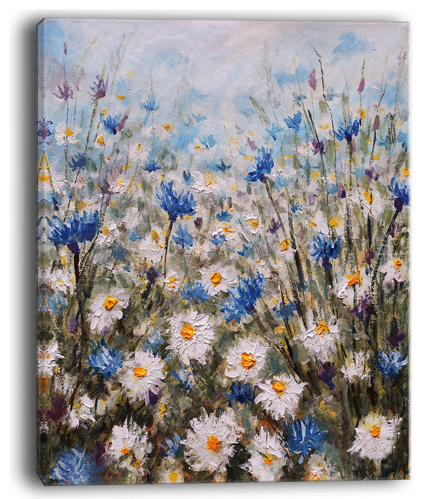 "Glade of Cornflowers and Daisies" Canvas Print, 30"x40"