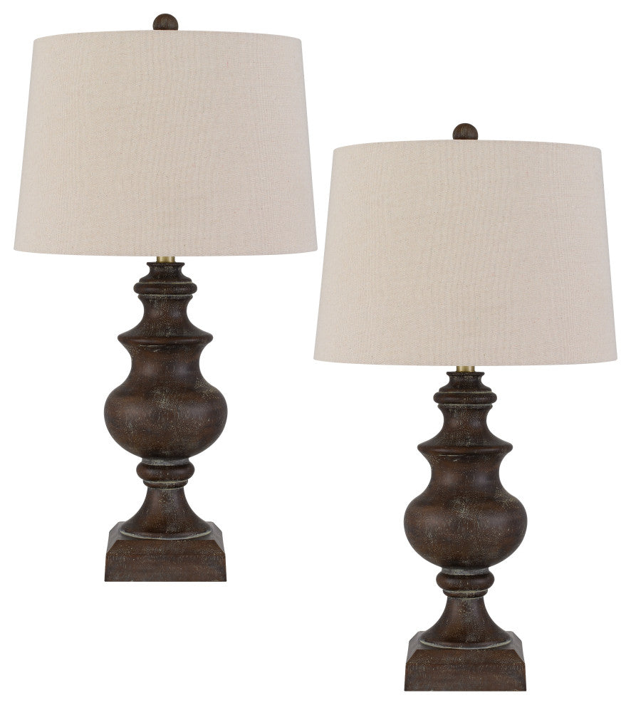 Hertford 29.75" Height Oak Brown Resin Table Lamp