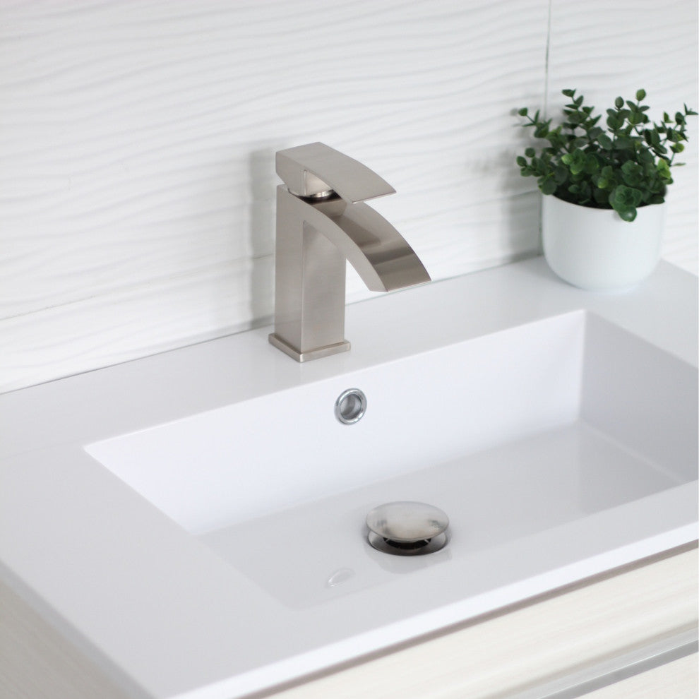 STYLISH Single Hole Bathroom Faucet, Brushed Nickel
