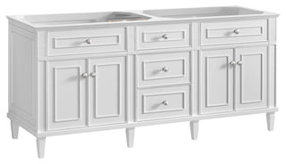 Lorelai 72" Double Vanity, Bright White, 3 CM White Zeus Top