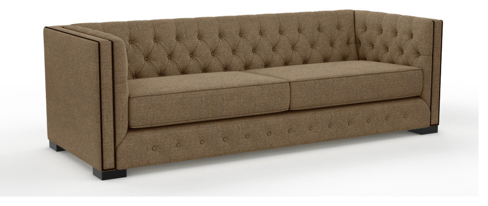 Nativa Interiors Mirel 94" Sofa, Brown, Deep Plush Depth