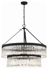 Crystorama Emory 9 Light Black Forged Chandelier