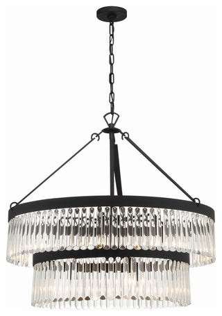 Crystorama Emory 9 Light Black Forged Chandelier
