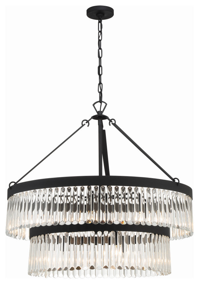 Crystorama Emory 9 Light Black Forged Chandelier