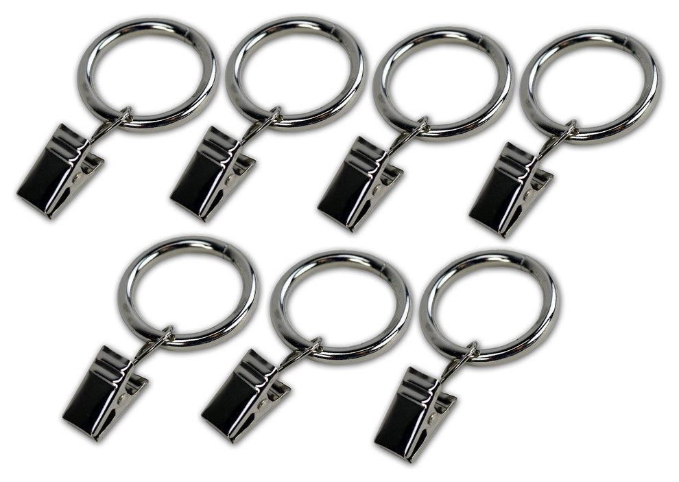 Versailles Clip Rings for 16/19mm Rods, Set of 7 Brushed Nickel