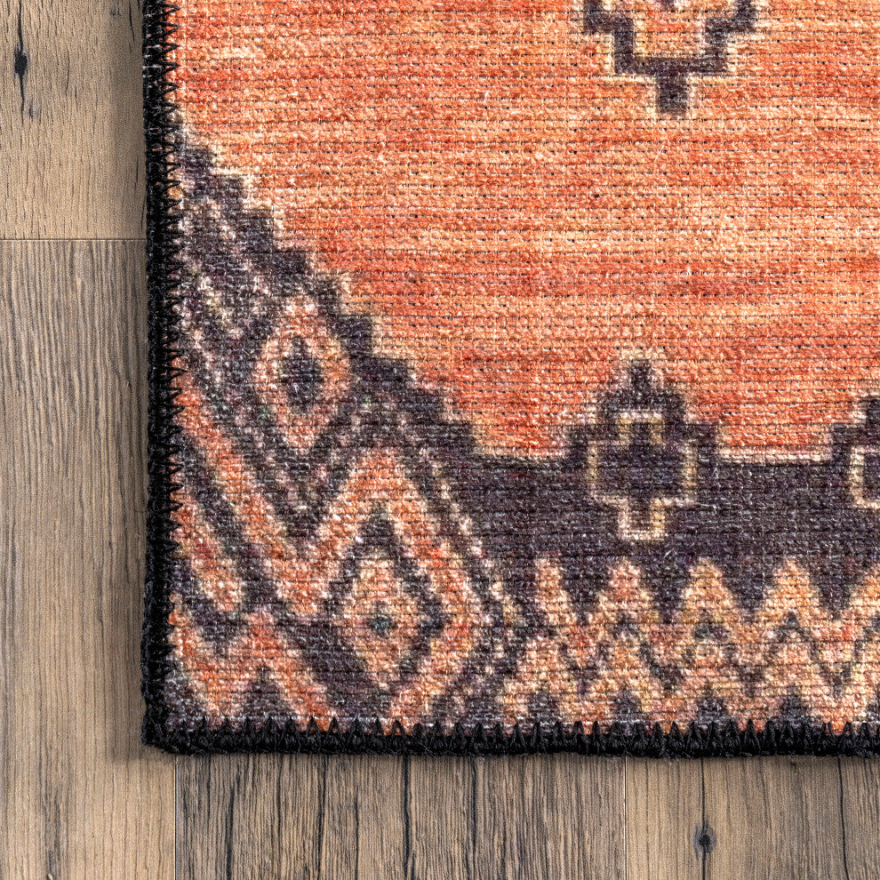 Nuloom Quincy Cotton-Blend Traditional Area Rug, Rust 2'x8'